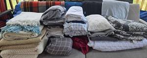 Bedding Lot - Sheets, Pillowcases, Comforter, Blankets, Throws TwinQueenKing