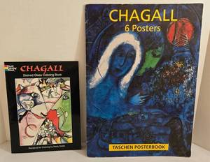 Chagall 6 Posters Posterbook - 4 of 6 Included & Chagall Stained Glass Coloring Book