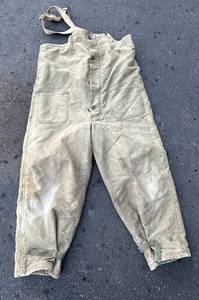 US Navy Department WWII Deck Top Overalls - Loden Green, Wool Fleece-Lined, Size Large (NX 96660)