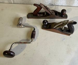 Craftsman Bailey No.5 Planers (2) & Stanley Hand Drill (Lot of 3)