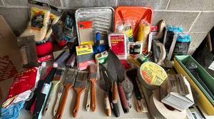 Painting Supplies - Mixed Tools, Brushes, Sanding Pads & Tape