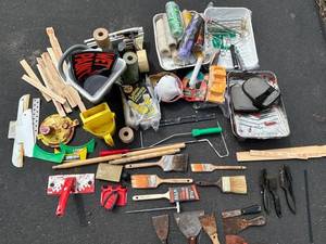 Painting Supplies Set - Brushes, Rollers, Edgers, Tape & Accessories (Assorted)