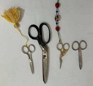 Clauss Vintage Lot of Fine Scissors Including Arrow DRK Deutsches Rote Kreuz, Italy Bird-Shaped