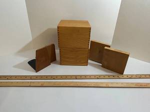 Wooden Storage Boxes with Bookends & Yardsticks