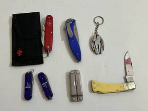 Lot of Pocket Knives Including Camillus Boy Scouts  - Winchester Multi-Tool - Duck 440 Stainless & More