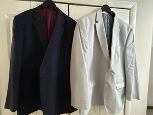 Lauren Ralph Lauren Seersucker Jacket & John W. Nordstrom Navy Wool Jacket Mens 48L