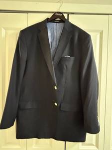 Seem Surin Bespoke Navy Wool Jacket - 48L, 20 in Shoulders, 26 in Sleeves, 36 in Length