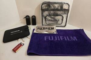 FUJIFILM Accessory Bundle 2 Speakers, Grid-It Organizer, Towel, Sleep Mask