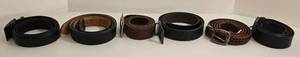 6 Mens Leather Belts - Genuine Leather, Marc New York, Wilsons, Robert Graham