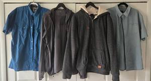 KUHL Shirt - EXOFFICIO Insect Shield Zip Jacket - Marmot Shirt - Buffalo David Bitton Hoodie (Lot of 4)