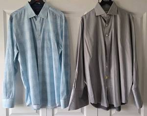 Mens BUGATCHI Light Blue Dress Shirt & SAM SURIN Dress Shirt