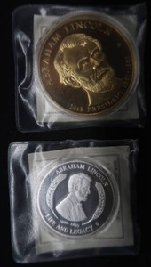 TRIBUTE COINS OF ABE LINCOLN