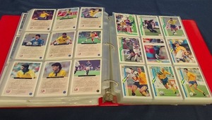 3 RING BINDER FILLED WITH SOCCER CARDS