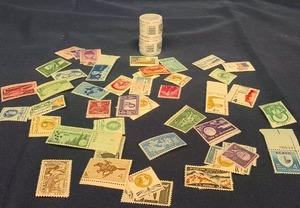 2 ROLLS OF FOREVER STAMPS AND COLLECTABLE STAMPS