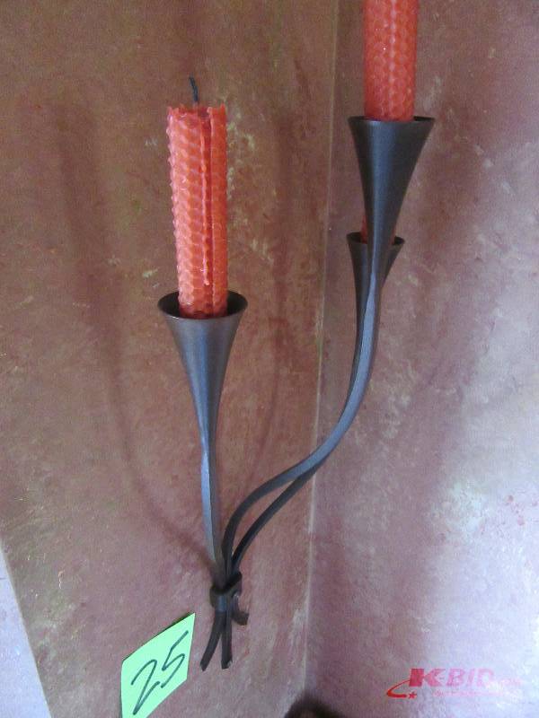lot 25 image: Black Metal Candelabra