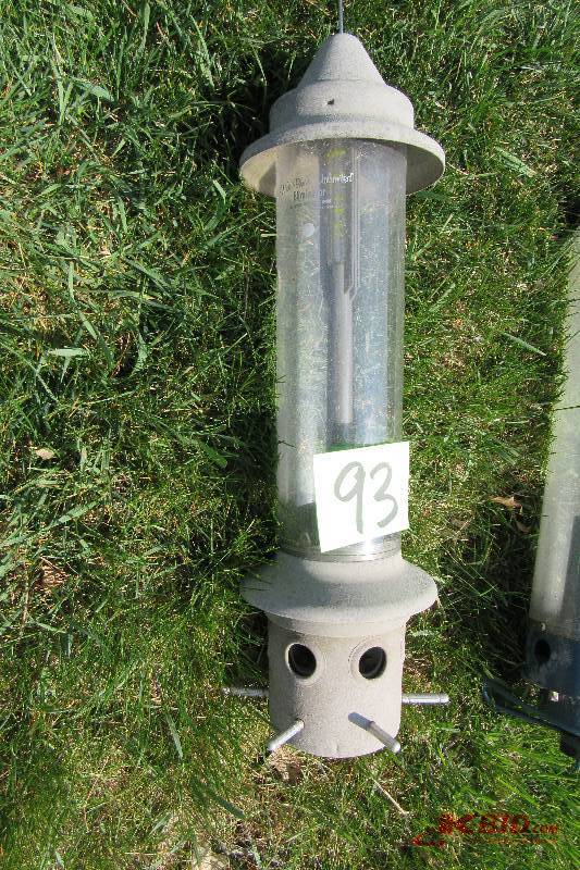 lot 93 image: 2 Tube type hanging bird feeders