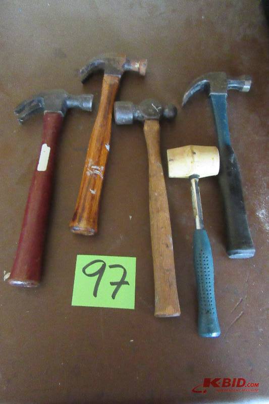 lot 97 image: 5 hammers as pictured