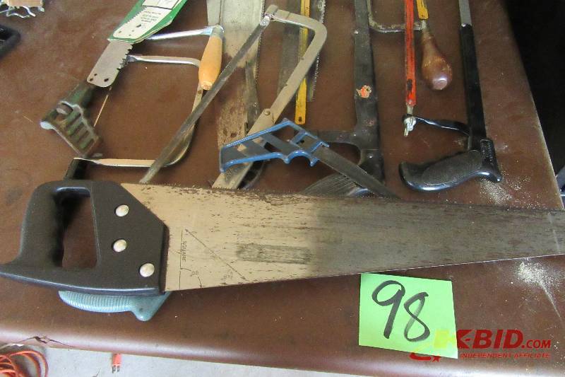 lot 98 image: Misc. Saws as pictured
