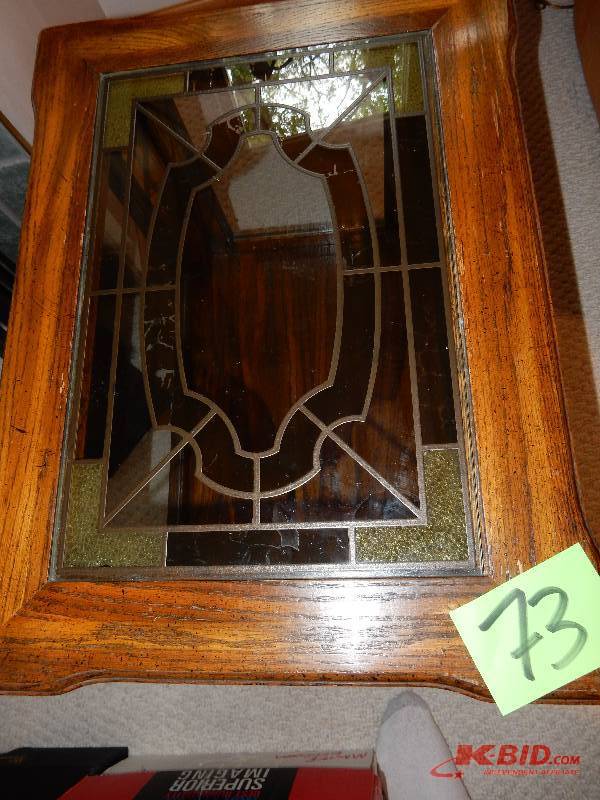 lot 73 image: Wood and Glass End Table