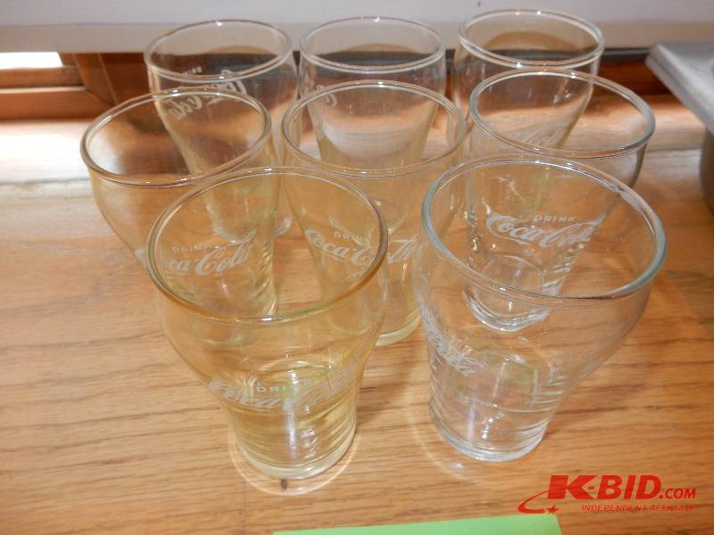 lot 136 image: 8, 8 oz COKE Glasses