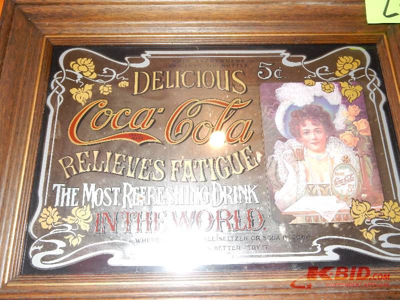 lot 239 image: Nostalgic Coca Cola signmirror