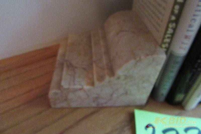 lot 223 image: 2 Heavy Marble Book ends and  books