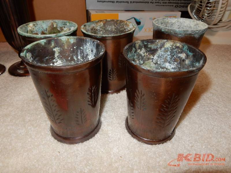 lot 280 image: Copper Vases, urns as pictured