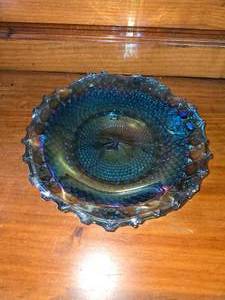 Carnival Glass Blue Plate