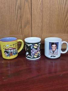 Three Elvis Coffee Mugs