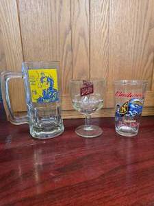 Schlitz Beer, Rick N Roll Glass Mug, Budweiser Navy Glass