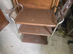 Rolling Metal Utility Cart with Power Strip