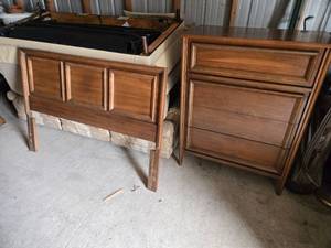 Set of Mid-Century Modern Bedroom Furniture - Headboard, Dresser, Bed Frame - Headboard 59 across