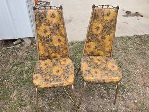 Queen City Dinettes Floral Chairs with Metal Frame
