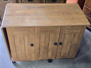 Sauder Sewing and Craft Cart with Drop Leaf and Storage Bins