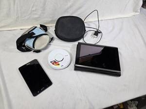 Samsung SM-T280 Tablet, Acer Tablet (no charger), and Sony Discman CD Player(doesnt work)