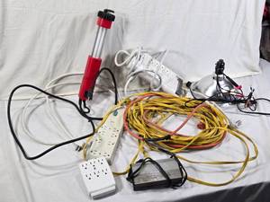 Jensen 160 Watt Power Inverter, Extension Cords, and Lighting Equipment