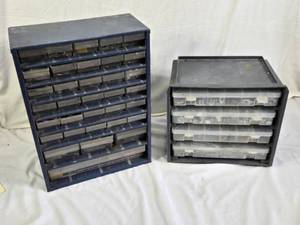 Vintage Metal and Plastic Storage Cabinets with Assorted Hardware