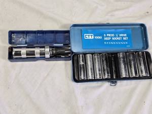 CTT Tools 12 Drive Deep Sockets (missing 2) and Impact Driver Set