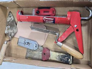 Caulking Gun, Putty Knives, Scraper, and Trowels