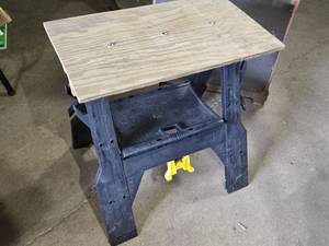 Folding Sawhorse with Plywood Top