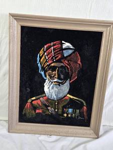 Framed Portrait Painting of a Man in Military Uniform