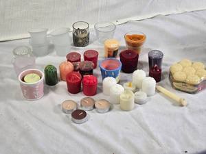 Variety of Candles and Candle Holders