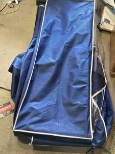 Portable Blue Garment Rack with Cover - Appears Complete