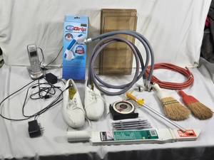 Panasonic Cordless Phone, EZGrip Bathroom Suction Handle, and Various Household Items