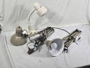 Lot of Swing Arm Desk Lamps including Tensor Model 75300 and Similar Styles