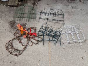 Metal Garden Edging and Decorative Wreath