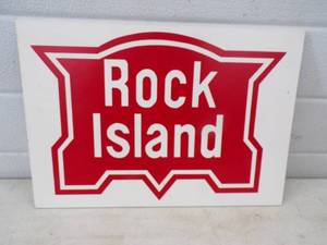 Rock Island Masonite Sign