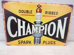 Champion Spark Plugs Metal Sign