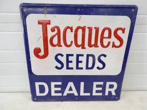 Original Painted Metal Embossed Jacques Seeds Dealer