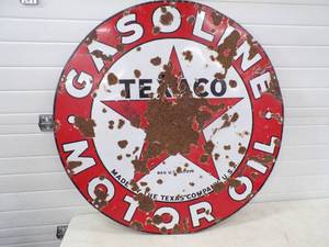 Original 42" Porcelain  Texaco Gasoline Motor Sign